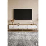 Yumedi Design TSA1897DBS - Elifa Tv Stand , Tv Sehpası 180CM Safirmeşe-Beyaz-Silver - Safir Meşe - Beyaz - Gümüş