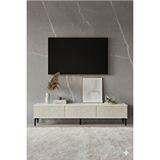 Yumedi Design Tsa1899bt - Didema Tv Stand , Tv Sehpasi 180cm Beyaz-traverten Çok Renkli