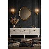 Yumedi Design TSB8002BT - Pervana Tv Stand , Tv Sehpası 180CM Beyaz-Traverten - Beyaz - Traverten