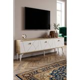 Yumedi Design TSB8002DB - Pervana Tv Stand , Tv Sehpası 180CM Safirmeşe-Beyaz - Safirmeşe - Beyaz