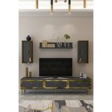 Yumedi Design Tvr1801ag - Kerem Tv Ünitesi 180cm Antrasit-gold Antrasit