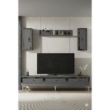Yumedi Design TVR1801AS - Kerem Tv Ünitesi 180CM Antrasit-Silver - Antrasit - Gümüş