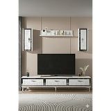 Yumedi Design Tvr1801bs - Kerem Tv Ünitesi 180cm Beyaz-silver