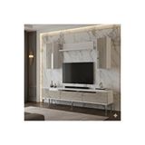 Yumedi Design Tvr1803bts - Dünya Tv Ünitesi Takimi 180cm Beyaz-traverten-silver Çok Renkli
