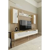 Yumedi Design Tvr1803dbs - Dünya Tv Ünitesi Takimi 180cm Safirmeşe-beyaz-silver Çok Renkli