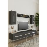 Yumedi Design TVR1804AS - Ethema Tv Ünitesi Takımı 180CM Antrasit-Silver - Antrasit - Gümüş