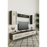 Yumedi Design Tvr1804ats - Ethema Tv Ünitesi Takimi 180cm Antrasit-traverten-silver Çok Renkli