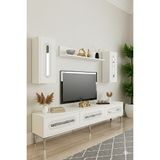 Yumedi Design TVR1804BS - Ethema Tv Ünitesi Takımı 180CM Beyaz-Silver - Beyaz - Gümüş