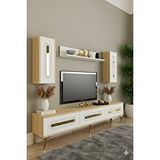 Yumedi Design Tvr1804dbg - Ethema Tv Ünitesi Takimi 180cm Safirmeşe-beyaz-gold Çok Renkli