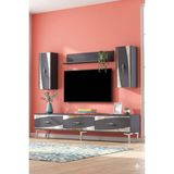 Yumedi Design TVR1813AS - Başarı Tv Ünitesi Takımı 180CM Antrasit-Silver Antrasit-Silver - Antrasit - Gümüş
