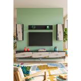 Yumedi Design TVR1813ATS - Başarı Tv Ünitesi Takımı 180CM Antrasit-Traverten-Silver - Antrasit - Silves
