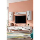 Yumedi Design TVR1813BS - Başarı Tv Ünitesi Takımı 180CM Beyaz-Silver - Beyaz - Gümüş