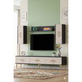 Yumedi Design TVR1815AT - Shumen Tv Ünitesi Takımı 180CM Antrasit-Traverten - Antrasit - Traverten
