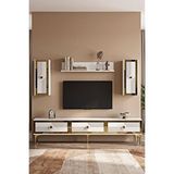 Yumedi Design Tvr1816bg - Temtem Tv Ünitesi Takimi 180cm Beyaz-gold