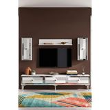 Yumedi Design TVR1816BS - Temtem Tv Ünitesi Takımı 180CM Beyaz-Silver - Beyaz - Gümüş