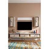Yumedi Design Tvr1816btg - Temtem Tv Ünitesi Takimi 180cm Beyaz-traverten-gold Çok Renkli