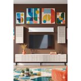 Yumedi Design TVR1819BT - Tarçın Tv Ünitesi Takımı 180CM Beyaz-Traverten - Beyaz - Traverten