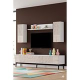 Yumedi Design Tvr1819bt - Tarçin Tv Ünitesi Takimi 180cm Beyaz-traverten Çok Renkli