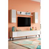 Yumedi Design TVR1819DB - Tarçın Tv Ünitesi Takımı 180CM Safirmeşe-Beyaz - Safirmeşe - Beyaz