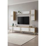 Yumedi Design TVR1832DB - Merve Tv Ünitesi Takımı 180CM Safirmeşe-Beyaz - Safirmeşe - Beyaz