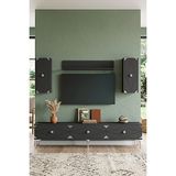 Yumedi Design TVR1897AS - Elifa Tv Ünitesi Takımı 180CM Antrasit-Silver - Antrasit - Gümüş