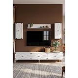 Yumedi Design Tvr1897bs - Elifa Tv Ünitesi Takimi 180cm Beyaz-silver