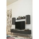 Yumedi Design TVR1898AS - Cherry Tv Ünitesi Takımı 180CM Antrasit-Silver - Antrasit - Gümüş