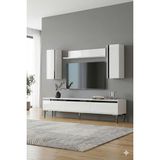 Yumedi Design TVR1898BS - Cherry Tv Ünitesi Takımı 180CM Beyaz-Silver - Beyaz - Gümüş