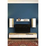 Yumedi Design Tvr1898dbg - Cherry Tv Ünitesi Takimi 180cm Safirmeşe-beyaz-gold Çok Renkli
