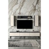 Yumedi Design TVR1899AT - Didema Tv Ünitesi Takımı 180CM Antrasit-Traverten - Antrasit - Traverten