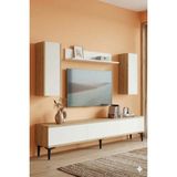 Yumedi Design TVR1899DB - Didema Tv Ünitesi Takımı 180CM Safirmeşe-Beyaz - Safirmeşe - Beyaz