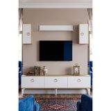 Yumedi Design TVRB8001DB - Demet Tv Ünitesi Takımı 180CM Safirmeşe-Beyaz - Safirmeşe - Beyaz