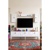 Yumedi Design TVRB8002B - Pervana Tv Ünitesi Takımı 180CM Beyaz