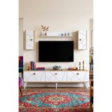Yumedi Design TVRB8002DB - Pervana Tv Ünitesi Takımı 180CM Safirmeşe-Beyaz - Safirmeşe - Beyaz