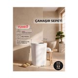 Yumeo Slim 53 Litre Kapaklı Çamaşır Sepeti Dar Alanlara Uygun Plastik Kirli Sepeti Beyaz