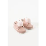 yummy kids Kaydırmaz Taban Kulaklı Ponpon Detaylı Cırtlı Rahat Kız Bebek İlk Adım Patik