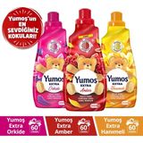 Yumoş 1440 ml Amber + 1440 ml Orkide + 1440 ml Hanımeli Çamaşır Yumuşatıcısı