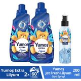 Yumoş 1440 ml Konsantre Lilyum Çamaşır Yumuşatıcı + 200 ml Lilyum Jet Fresh Giysi Spreyi