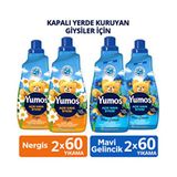Yumoş Açık Hava Etkisi Yumuşatıcı Mavi Gelincik 1440 ml X2 + Yumoş Açık Hava Etkisi Nergis 1440 ml x
