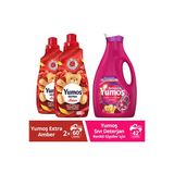 Yumoş Amber Çamaşır Yumuşatıcı 1440 Ml 2Adet Deterjan Renkli Giysiler 2500Ml1adet