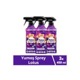 Yumoş Ev Ve Tekstil Spreyi Lotus Yıkanması Zor Eşyalar Için 450 ml x3