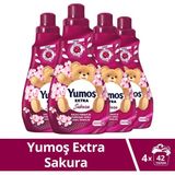 Yumoş Extra Çamaşır Yumuşatıcı Sakura 1440 ml x4 Konsantre 60 Yıkama Kalıcı Ferahlık - 1,44 lt