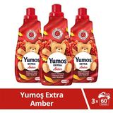 Yumoş Extra Konsantre Çamaşır Yumuşatıcı Amber 1440 ml 60 Yıkama X3 - 1,44 lt