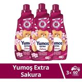 Yumoş Extra Konsantre Çamaşır Yumuşatıcı Sakura 1440 ml 60 Yıkama Kalıcı Ferahlık ve Yumuşaklık - 1,44 lt