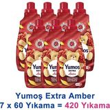Yumoş Extra Konsantre Çamaşır Yumuşatıcısı Amber 1440 ml 60 Yıkama x 7 Adet - 1,44 lt