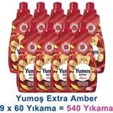 Yumoş Extra Konsantre Çamaşır Yumuşatıcısı Amber 1440 Ml 60 Yıkama X 9 Adet