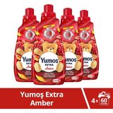 Yumoş Extra Konsantre Çamaşır Yumuşatıcısı Amber 1440 ml Soft Koku 60 Yıkama 4'lü Set - 1,44 lt