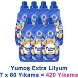 Yumoş Extra Konsantre Çamaşır Yumuşatıcısı Lilyum 1440 ml 60 Yıkama x 7 Adet - 1,44 lt