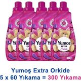 Yumoş Extra Konsantre Çamaşır Yumuşatıcısı Orkide 1440 ml 60 Yıkama x 5 Adet - 7,2 lt