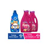 Yumoş Extra Lilyum Konsantre Yumuşatıcı 1440 Ml Renkli Giysiler Için Deterjan 2500 Ml X2